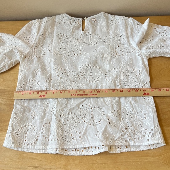 J MCLAUGHLIN JONIE TOP S EYELET LACE COTTON PRAIRIE COTTAGECORE FEMININE NWOT - Picture 10 of 12